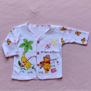 Disney Winnie the Pooh & Piglet Fishing Mate Newborn Baby Girls Vintage Shirt